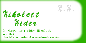 nikolett wider business card